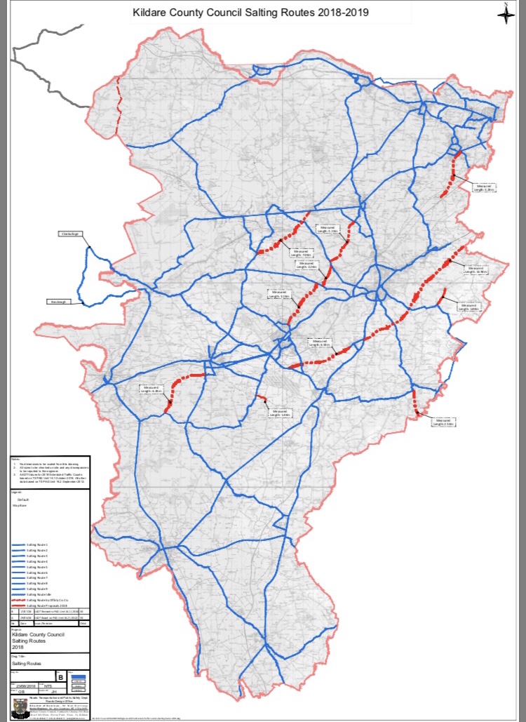 Detailed Map Of Kildare Kildare County Council Adds New Routes To Its 2019 Winter Salting Routes -  Martin Heydon